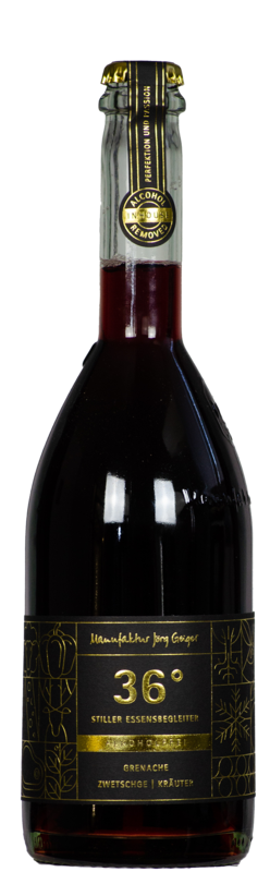 36 Grad Grenache - Zwetschge - Kräuter, alkoholfrei, Manufaktur Jörg Geiger